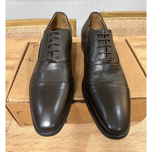 Bruno Magli Locascio Cap-Toe Oxford Dress Shoe Dark Brown Leather Size 11 NWOT - Picture 5 of 14